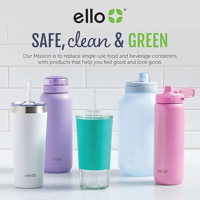 Ello Duraglass 4-Pack 2 Cup Reusable Glass Container Jar