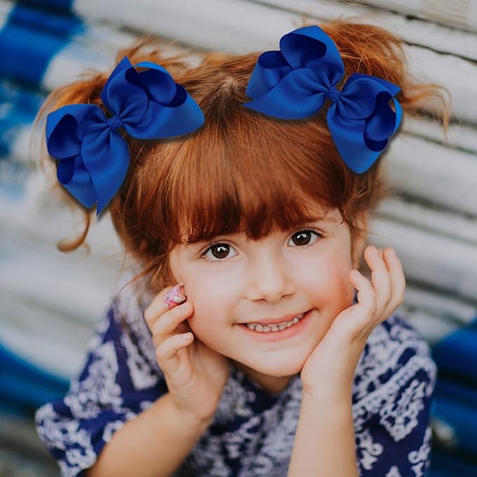 Oaoleer 40Pcs 4.5" Hair Bows Clips Grosgrain Ribbon, Alligator Clips, Barrettes Hair Accessories for Baby Girls Infants Toddlers Kids Teens Children (4.5 Inch, 20 Colors in Pairs)
