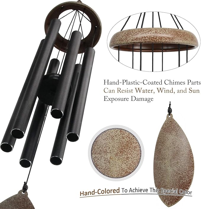 ASTARIN Wind Chimes for Outside Deep Tone,36 Inch Windchime Outdoors，Chimes for Outdoors,Sympathy Wind Chimes Memorial for Mom Dad，All Metal Wind Chime