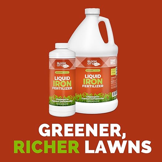 Bloom City's Organic Liquid Iron - Liquid Iron for Lawn - Chelated Iron for Plants, 1/2 Pint (8 oz)