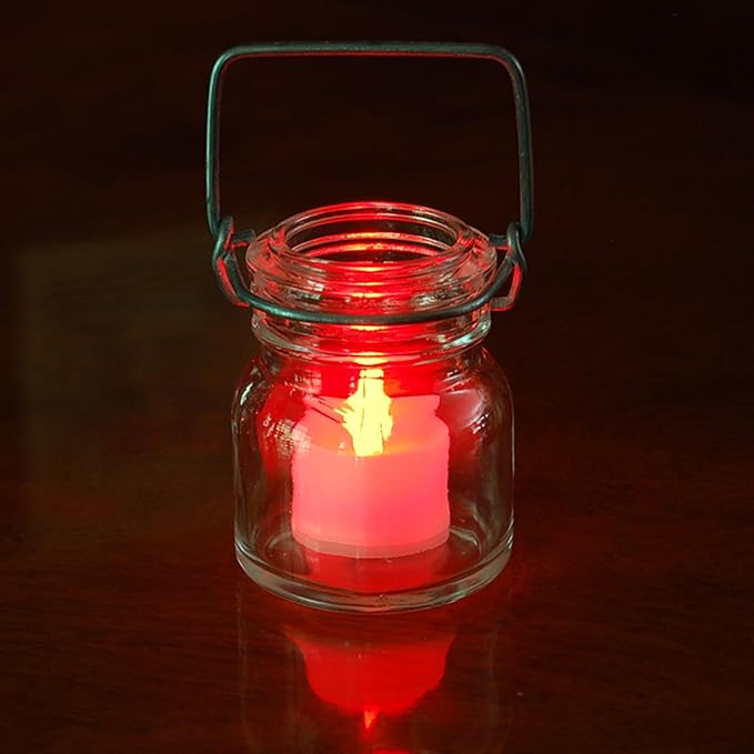 LumaBase Battery Operated Tea Light Candles, Purple - Set of 12