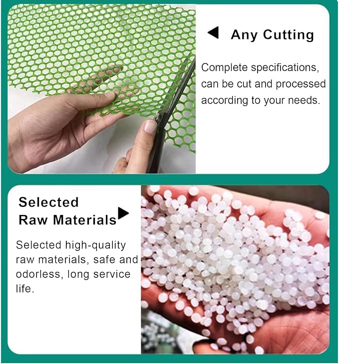 Plastic Chicken Wire Mesh Fencing 39.3″ x 32.8′ Roll Pet Garden Safety Fencing Netting Durable Heavy Duty Snow Fence for Poultry Floral Bird Patio Barrier, Easy to(Size:1x30M - Mesh 1.8cm,Color:Green)