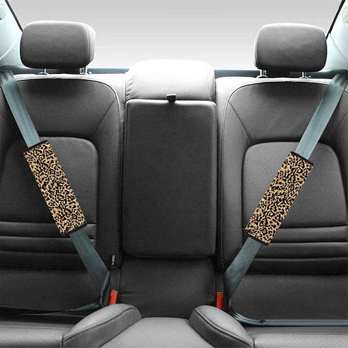 Seat Belt Cover Pad for Kids 2 Pack Car Seat Shoulder Strap Pads Seat Belt Pad Cheetah Print Car Accessories Carseat Straps Covers Shoulder Strap Cushion