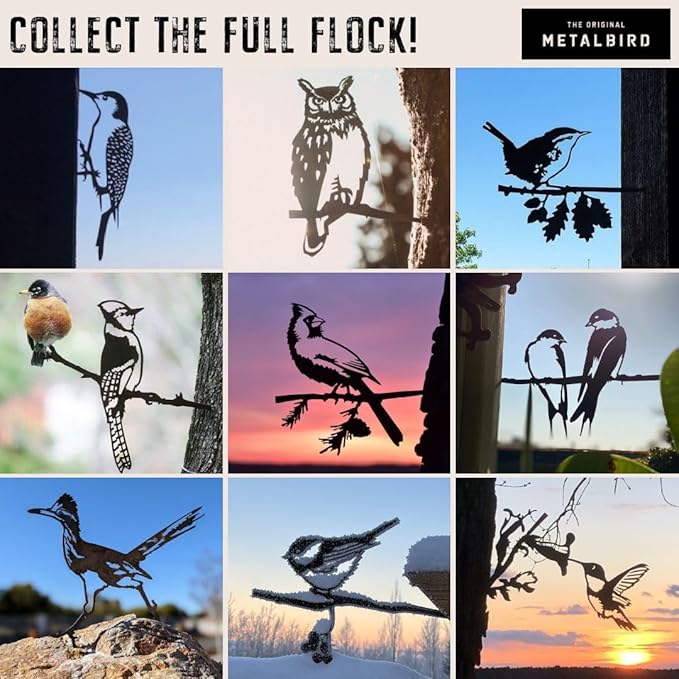 METALBIRD - Wren - Outdoor Tree Ornaments in Corten Steel - Metal Art Proudly Made in the USA