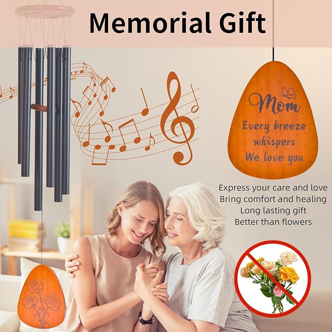 Moms Wind Chimes, Gifts for Mom, Thanksgiving Christmas Mother's Day Best Gift for Mom, Mother Birthday Gift from Daughter Son, Love Reminder Gifts