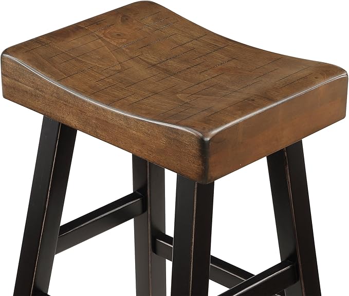 Lexicon Bar Table Set for 3, Small Kitchen Table Set Kitchen Island Table with 3 Saddle Bar Stools, 4 Piece Dining Table Set for Breakfast Nook, Living Room, Apartment, Counter Height, Black/Brown