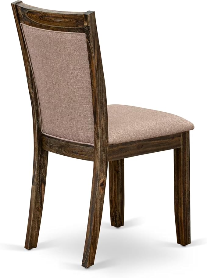 East West Furniture V797MZ716-6 6 Piece Kitchen Table Set Contains a Rectangle Dining Table with V-Legs and 4 Dark Khaki Linen Fabric Parson Chairs with a Bench, 40x72 Inch, Multi-Color