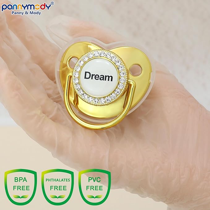 4Pcs, Personalized Pacifier with Name, Custom Pacifier Clip, Baby Gift for Newborn Boys and Girls, Baby Accessory Baby Stuff with Name (0-6 Months) (Blue)