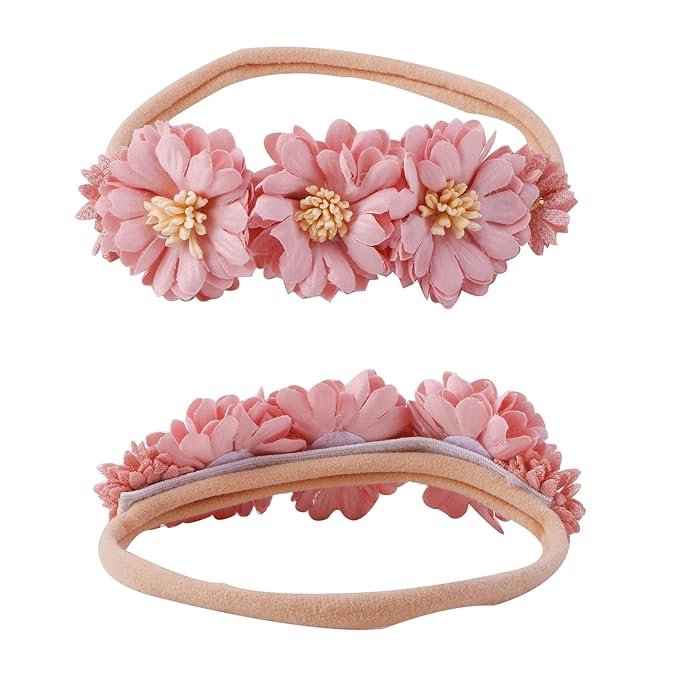 Baby Girl Headbands Nylon Flower Elastic Hairbands 6pcs Hair Accessories Gift for Newborn Infant Toddlers