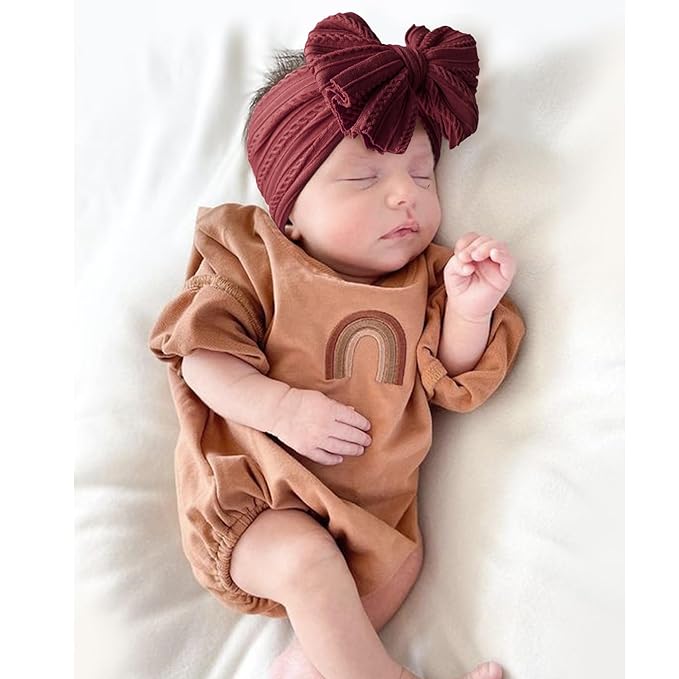 Niceye Handmade Baby Headbands Soft Stretchy Nylon Hair Bands with Bows for Newborn Infant Baby Toddler Girls