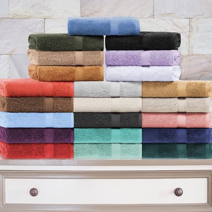 SUPERIOR Egyptian Cotton Pile 3 Piece Towel Set, Includes 1 Bath, 1 Hand