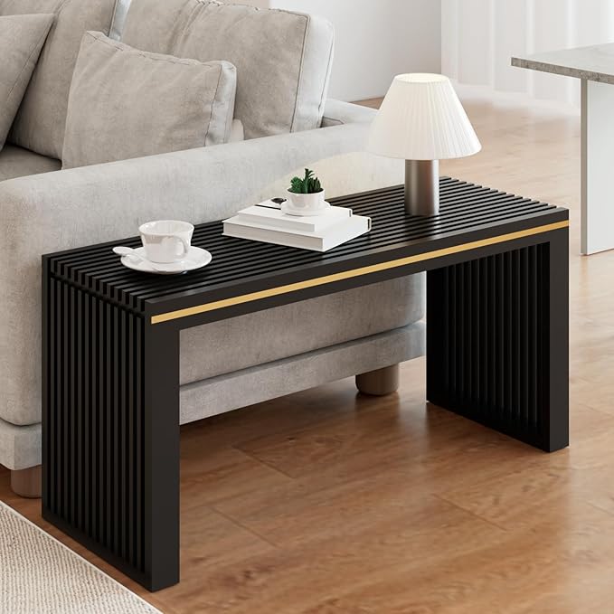 Bamboo Dining Bench Indoor Long Entryway Shoe Rack Benchs,Outdoor Modern Wood Benches 35 Inch Bamboo Bench for Living Room Hallway Bedroom Bathroom