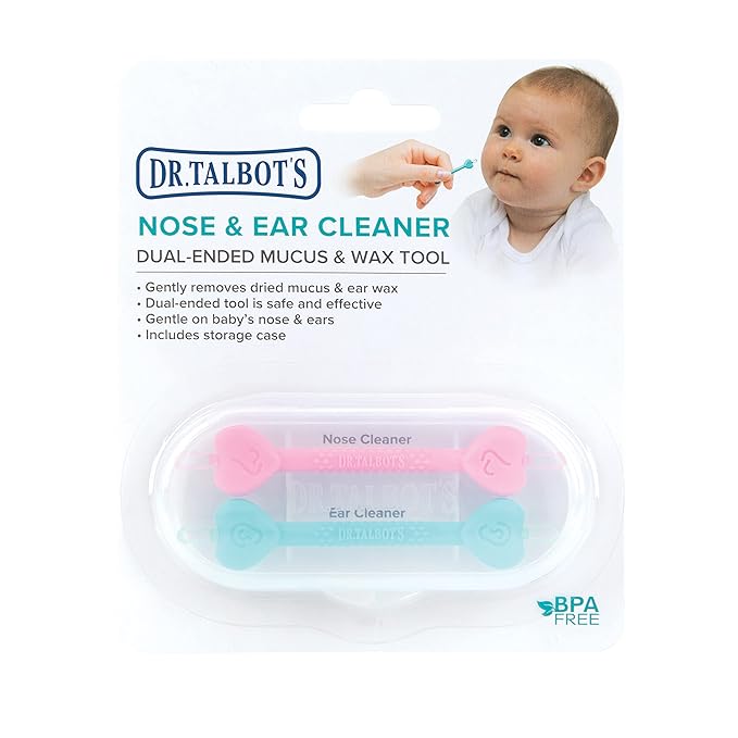 Dr. Talbot's Safe Ear Wax Removal Tool and Nose Cleaner for Baby with Travel Case - 2-Pack - Girl
