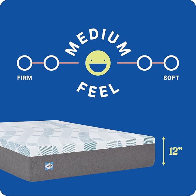 Sealy Dreamlife 12” Hybrid Mattress-in-a-Box, Queen, SealyComfort Gel Memory Foam, SealyResponsive Encased Coils, Surface-Guard Technology