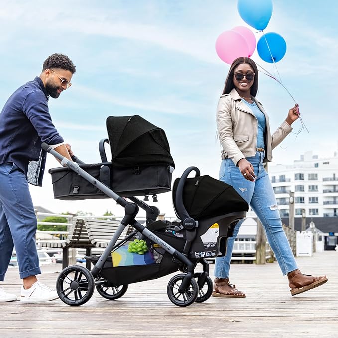Pivot Xpand Modular Travel System with LiteMax Infant Car Seat with Anti-Rebound Bar (Ayrshire Black)