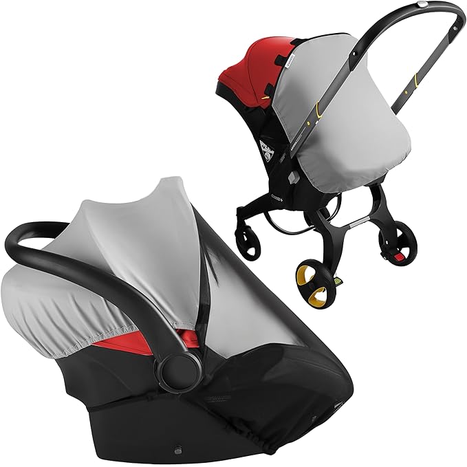 Car Seat Cover Baby - Infant Newborn Carseat Cover for Summer - Doona Car Seat Cover - Mosquito Net for Car Seat - Breathable Sunshade Extension Canopy Bug Protector