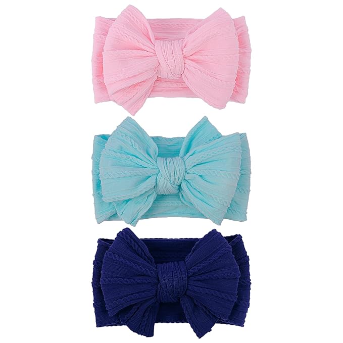 LemonSpace Handmade Baby Girls Headbands Soft Stretchy Nylon Hair Bands Hair Accessories with Bows for Newborn Baby Girls Infant Toddlers Kids