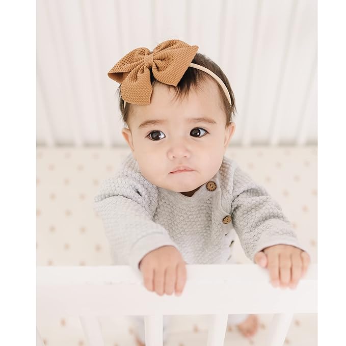 Prohouse 30 PCS Big Bows Baby Nylon Headbands Hairbands Hair Bows Elastics for Baby Girls Newborn Infant Toddler Child Hair Accessories
