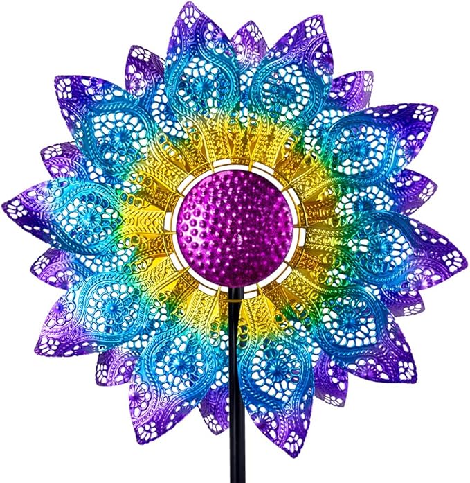 Large Wind Spinners Outdoor,Wind Spinner for Yard Metal Wind Sculptures & Spinners 82.8 Inch Windmill Kinetic Yard Art for Patio,Lawn & Garden Decor
