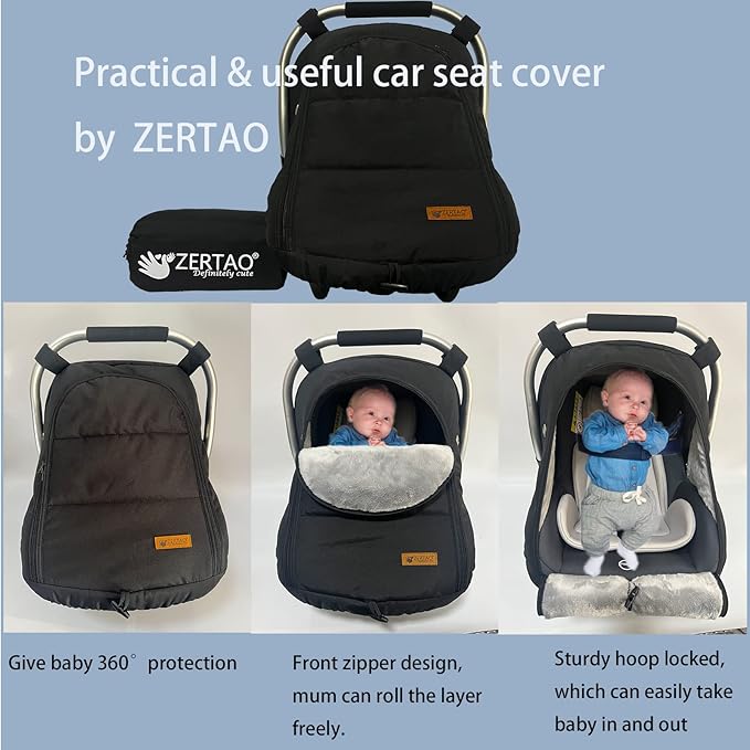 Car Seat Cover for Babies Winter - Baby Car Seat Covers Universal Cold Weather Shield,Warm and Cozy Carseat Covers Canopy Water Resistant for Baby Protection Car Seat Covers for Infant Car Seat