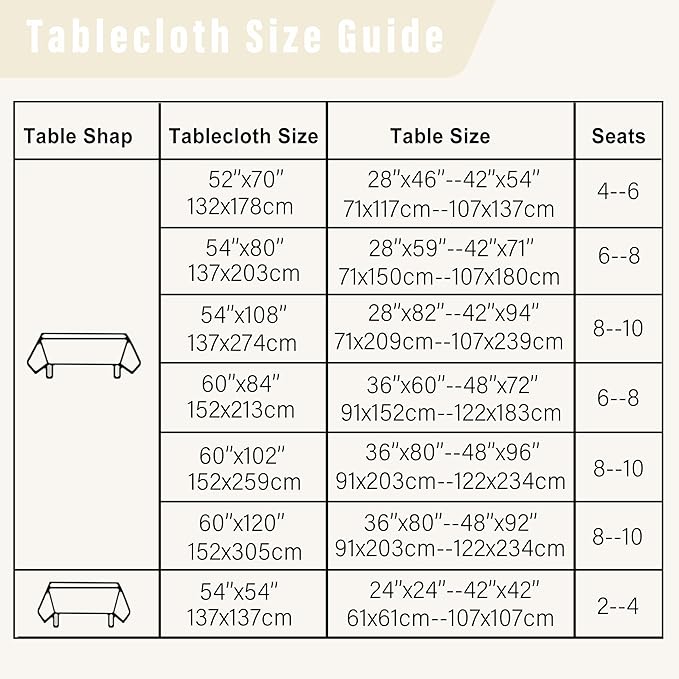 DWCN Rectangle Faux Linen Tablecloth - Textured Waterproof Spill-Proof Wrinkle and Stain Resistant Table Cloth Decorative Fabric Farmhouse Table Cover for Kitchen Dining, 60 x 102 Inch, Champagne