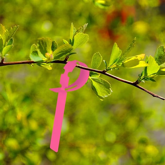 Plant Labels Yuanling Plastic Plant Tree Tags Wrap Around Hanging Tags Nursery Tree Markers Adjustable Garden Labels for Indoor Outdoor Gardening Plants (Pink)
