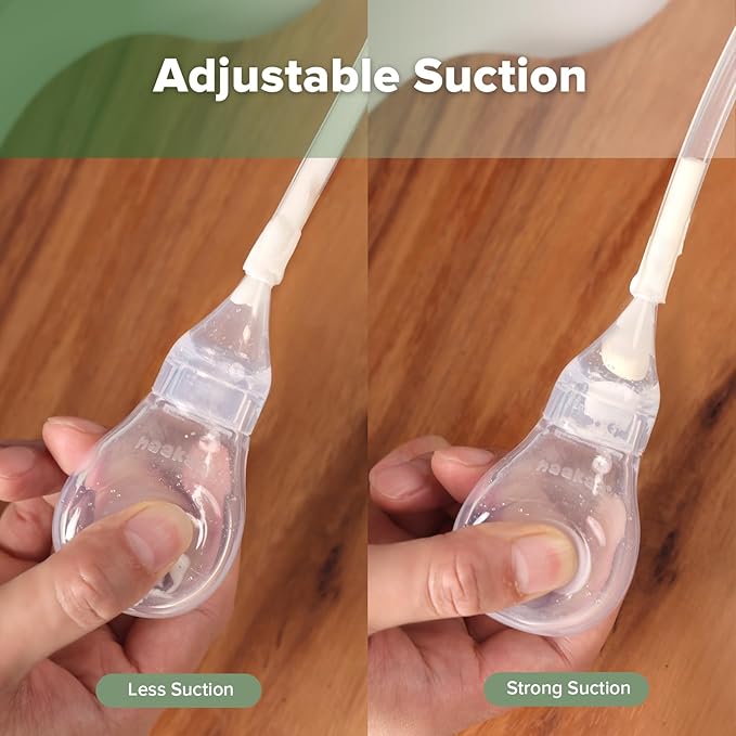 Haakaa Silicone Baby Nasal Aspirator | Nose Bulb Syringe | Easy-Squeezy Baby Nose Cleaner, Newborn Infant &Toddler - BPA Free Silicone