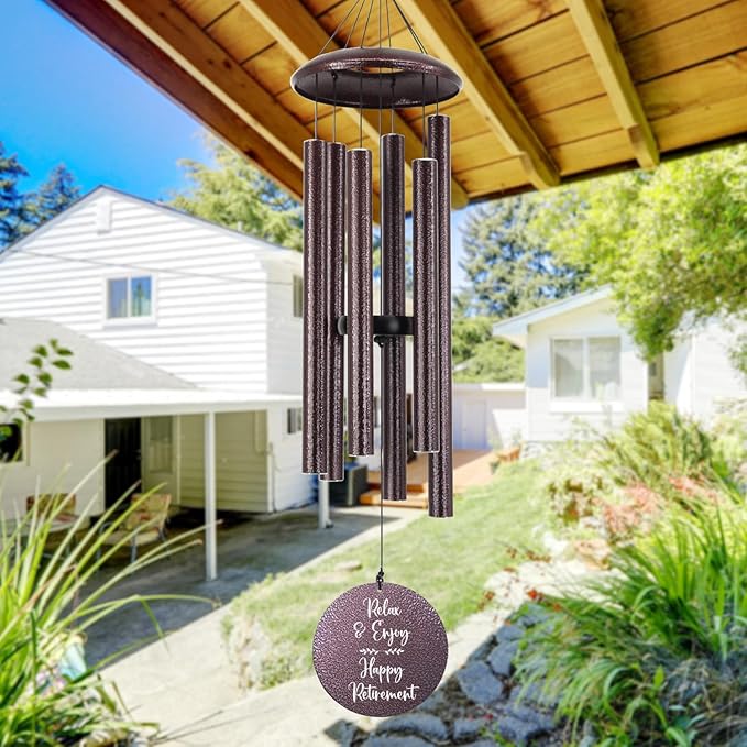 Personalized Retirement Wind Chime, Retirement Wind Chime for 2024, Happy Retirement Gifts for Teachers, Nurses, Coworkers, Relax and Enjoy Happy Retirement, 36inch
