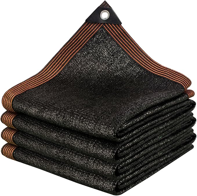 90% Black Shade Cloth, Resistant Mesh Tarp with Grommets, Garden Sun Protection Netting Cover with Taped Edge for Plant Greenhouse Patio Tomatoes Chicken Coop Barn Kennel, 6x12FT