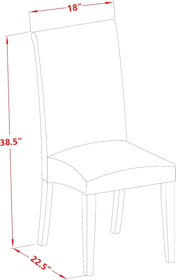 East West Furniture MZBA3-LWH-01 3 Piece Dining Room Table Set Contains a Rectangle Kitchen Table with Dropleaf and 2 Cream Linen Fabric Parson Dining Chairs, 36x54 Inch, Linen White