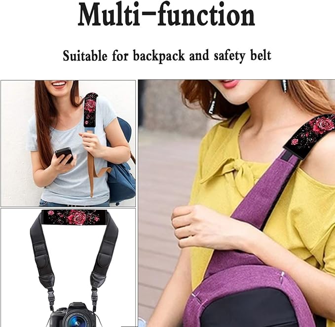 Biyejit Red Rose Car Accessories Seat Belt Covers Adult Seat Belt Shoulder Strap Covers for Women Girls Seatbelt Pads Universal Fit 2 Packs