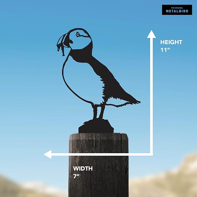 METALBIRD - Puffin - Outdoor Tree Ornaments in Corten Steel - Metal Art Proudly Made in The USA