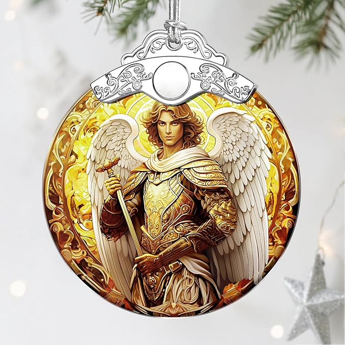 Archangel Michael Christmas Decorations - Christmas Ornaments for Tree | Gold Armor Angel Xmas Tree Decor | Holiday Ornaments – Religious Gifts | Spiritual Guardian Gifts | Gift Ideas