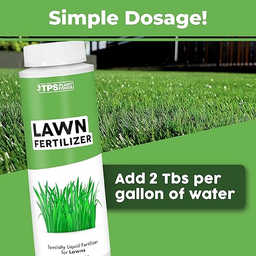 TPS NUTRIENTS Lawn Fertilizer for All Grass and Lawn Types, Liquid Plant Food, 32 oz (1 Quart)