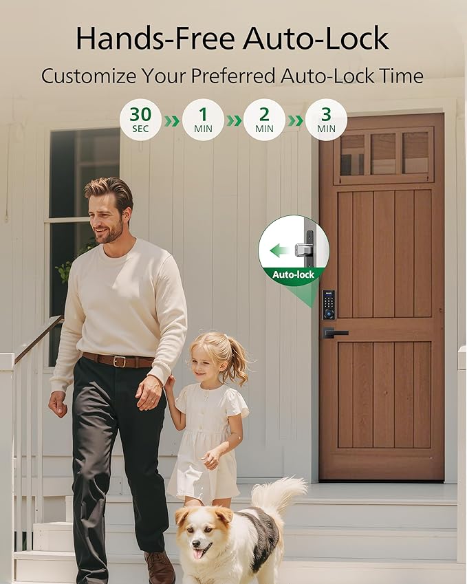 Philips Fingerprint Electronic Door Lock, Keyless Entry Door Lock with Touchscreen, Long-Last Battery Life, Auto-Lock, One-Time Code, One-Touch Locking, Satin Nickel