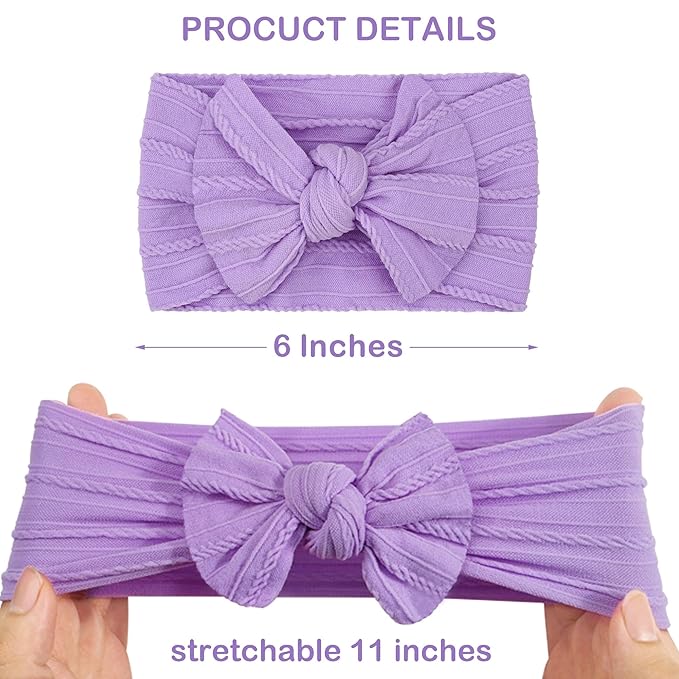CÉLLOT Super Stretchy Soft Knot Headbands with Hair Bows Head Wrap Hair Accessories For Newborn Baby Girls Infant Toddlers Kids