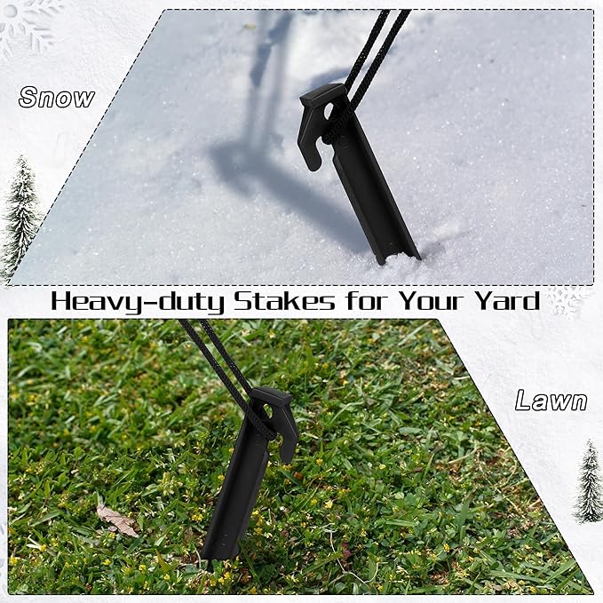 Aodaer 16 Pieces Plastic Inflatable Stakes 8.8 Inch Christmas Halloween Yard Stakes Heavy Duty Anchor Replacement Inflatable Accessories for Garden Outdoor Inflatable Decorations, Black