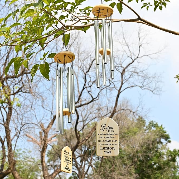 Sympathy Wind Chimes - In Memory of Loved One - Bereavement & Condolence Gifts - Memorial Wind Chimes for Loss of Mother or Father