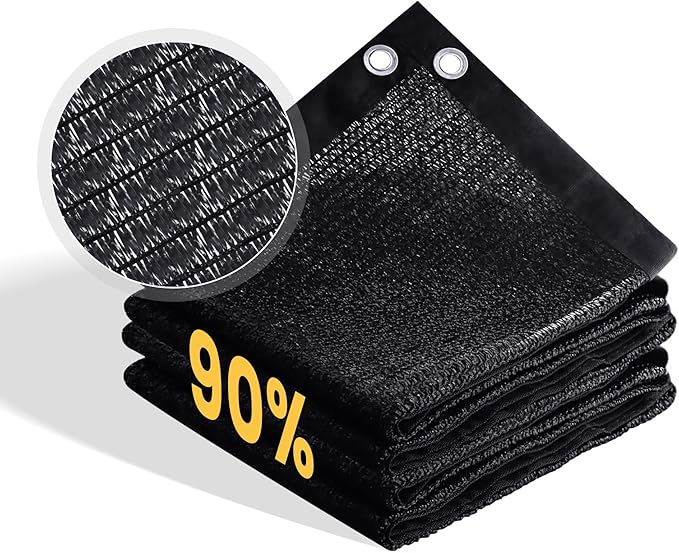 VICLLAX 90% Shade Cloth, 8x24FT Durable Black Mesh Trap with Every 3 FT Grommet, Sun Shade Fabric Netting for for Plants Cover, Greenhouse, Chicken Coop, Barn Kennel, Garden Patio