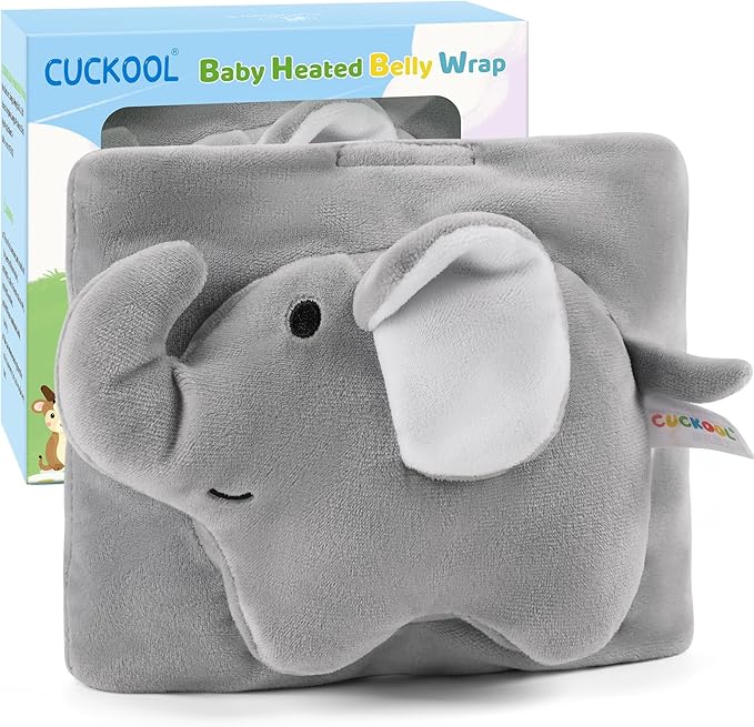 Baby Colic and Gas Relief, Heated Tummy Wrap for Newborns Belly Relief by Soothing Warmth, Baby Heating Pad Swaddling Belt Relief & Soothe Gas, Colic and Upset Stomach for Newborn to Toddler(Elephant)