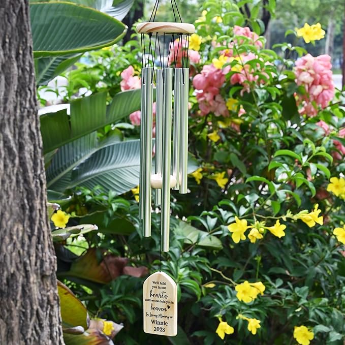 Memorial Wind Chimes - Sympathy & Condolences Gifts for Loss of Loved One - In Memory of Mom, Dad, Husband, Wife, Son, Daughter