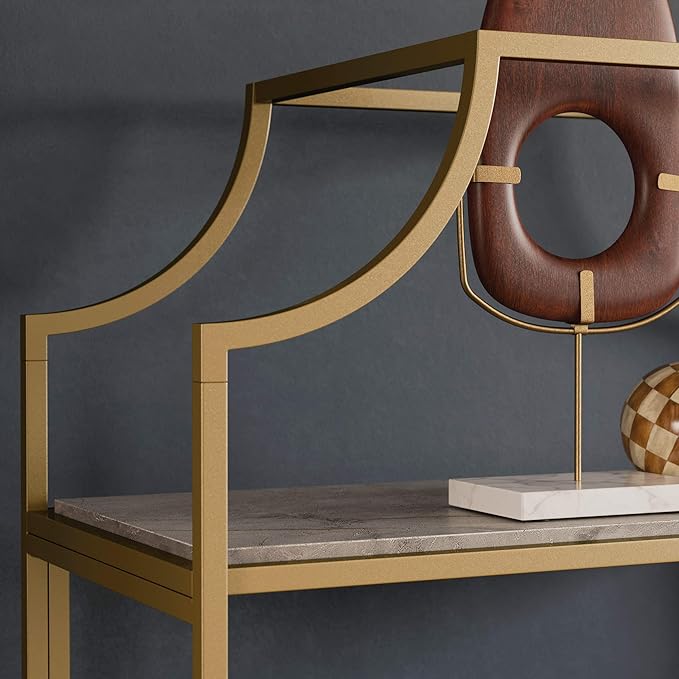 Sauder International Lux Open Shelving, Deco Stone Finish