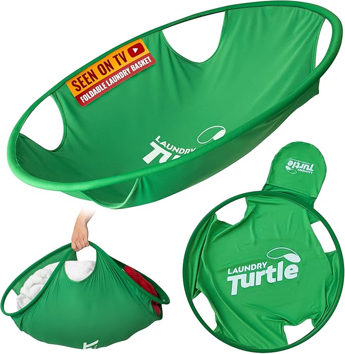 Laundry Turtle Large 26" Collapsible Laundry Basket | Revolutionary Foldable