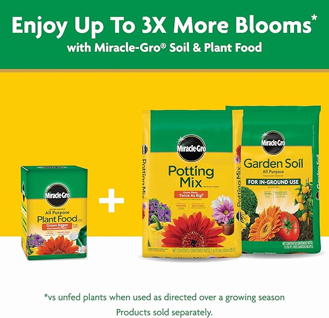Miracle-Gro Water Soluble All Purpose Plant Food, For All Indoor or Outdoor Plants, Roses, Flowers, Vegetables, Houseplants, Trees, and Shrubs, 1.5 lbs