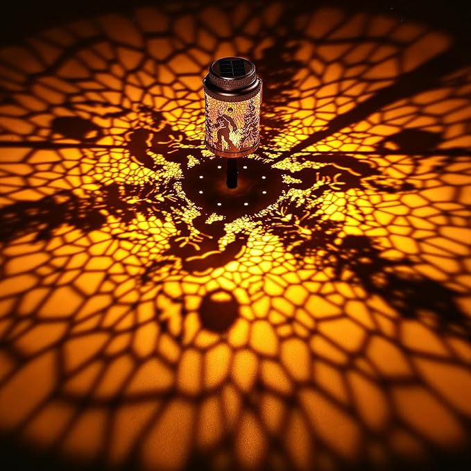 Cooo 6 Pack Solar Pathway Lights & Solar Lanterns Outdoor Waterproof Landscape Path Lights Christmas Lights Gifts for Women Mom Grandma for Garden Yard Patio Backyard Porch Decor- Rose Gold Wild Man