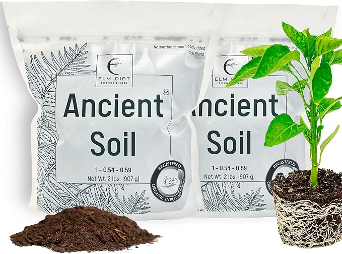 Elm Dirt Premium Ancient Soil for All Plants - Organic Plant Soil for Outdoor Plants & Indoor Plant Soil | Garden Soil for Plant Nutrients Growth & Protect your Plants Bugs - Roots Organic Soil (4lbs)