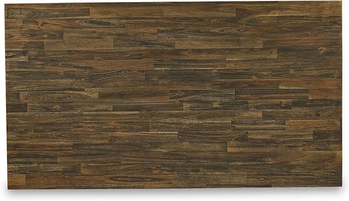 East West Furniture V677MZ606-7 7 Piece Modern Dining Table Set Consist of a Rectangle Wooden Table with V-Legs and 6 Shitake Linen Fabric Upholstered Chairs, 40x72 Inch, Multi-Color