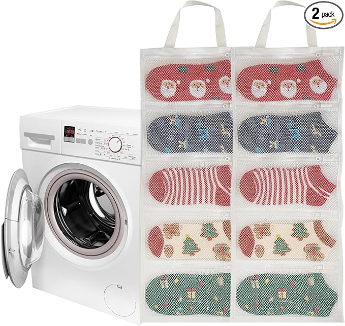 Mesh laundry bags for washing machine, can wash 10 pairs of socks, maintain
