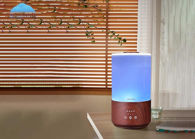 BlueHills Premium Set of Two Large 3000 ML and 4000 ML XL Essential Oil Diffusers Humidifier Combo for Large Room Home with Décor LED Lights Great Gift – Value Pack of Dark Wood Grain.