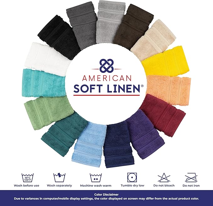 American Soft Linen Luxury 4 Piece Bath Towel Set, 600 GSM 100% Cotton Turkish